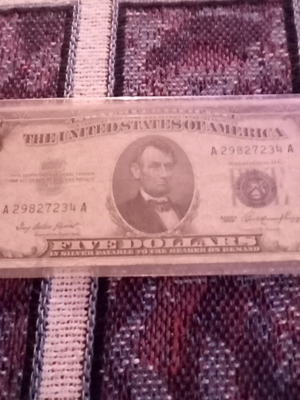 Vintage-Style Decorative Five Dollar Print Silver Certificate 1953